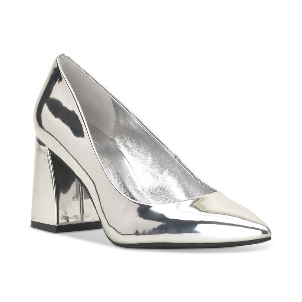 Inc International Concepts Ubika Pumps Women's Us 8.5 Silver Block Heel Zpo3888